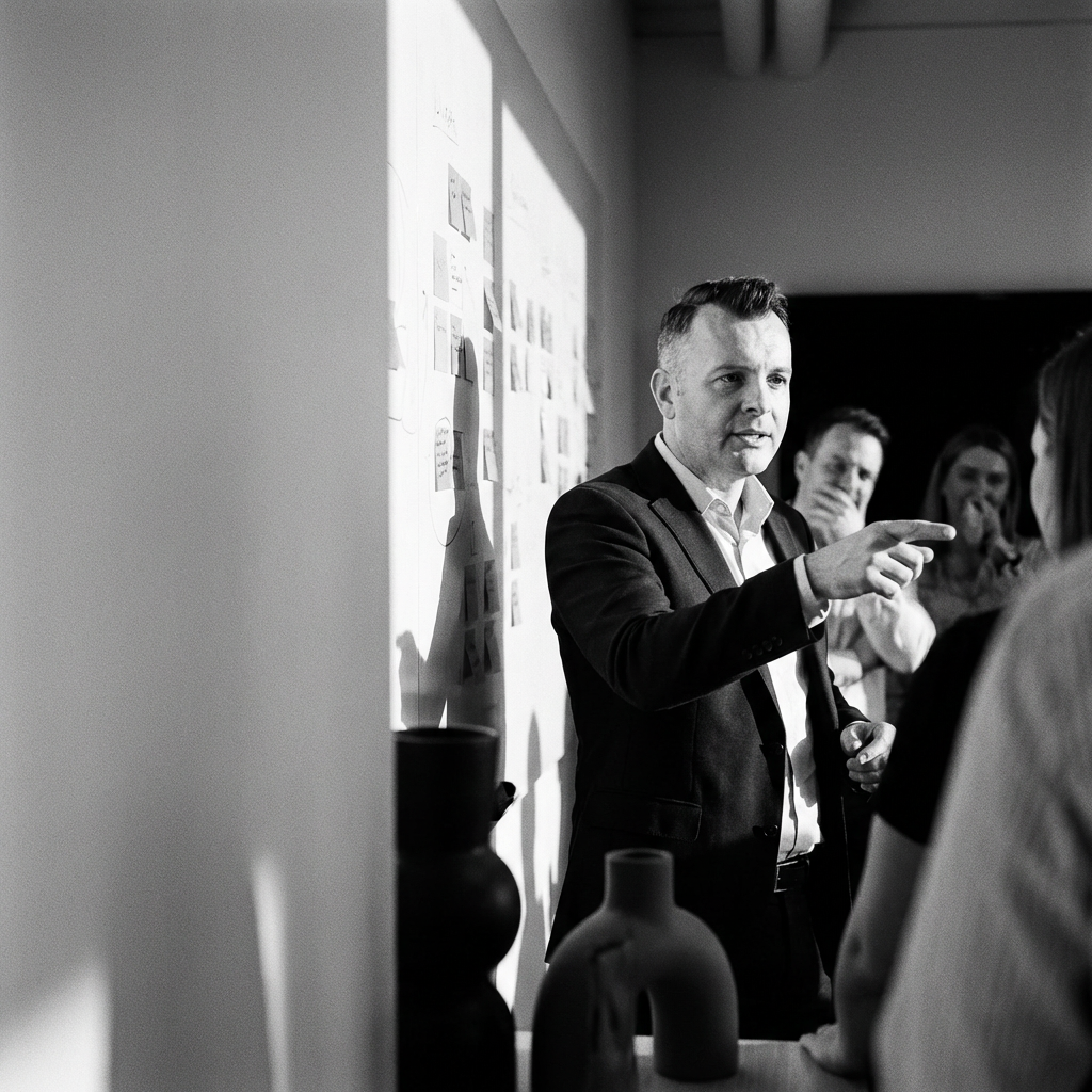 Efren Cavazos, Founder of Abstract Creative, on set