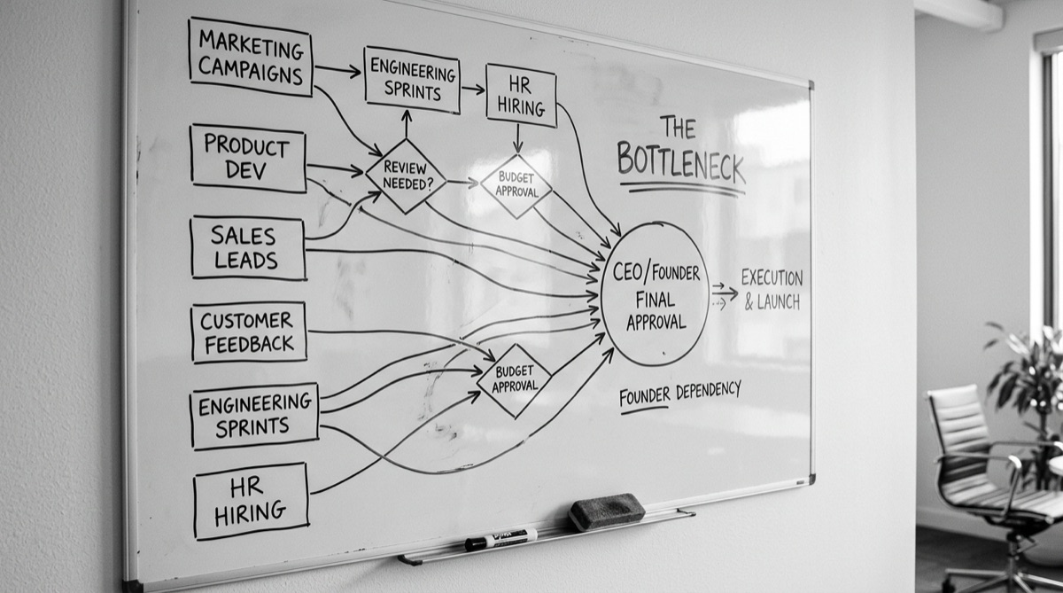 The moment founder dependency becomes visible — Abstract Creative