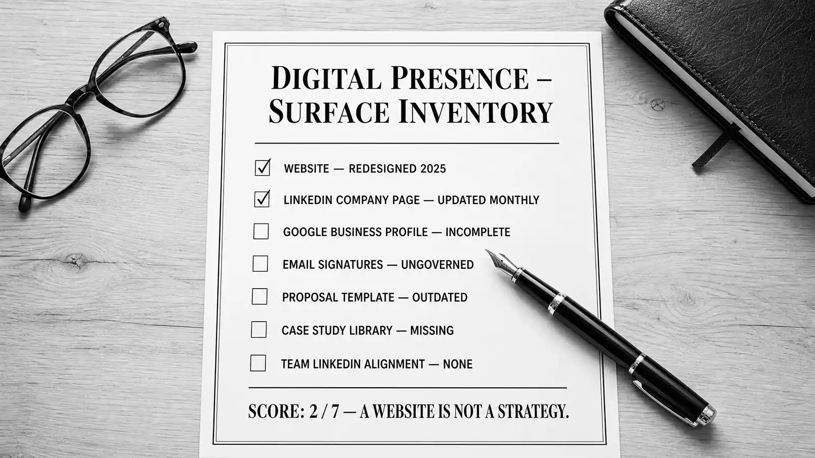 Digital presence sequence and build order for Houston professional services firms
