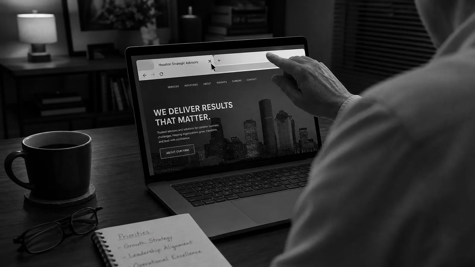 Website structure and messaging clarity for professional services conversion
