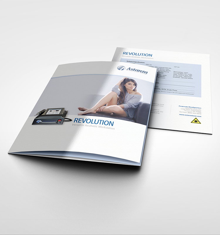 Astanza Lasers marketing collateral