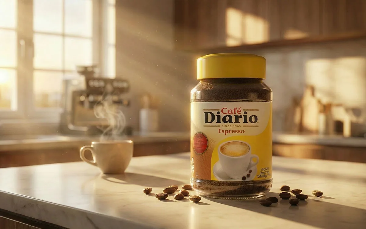 Café Diario espresso packaging mockup