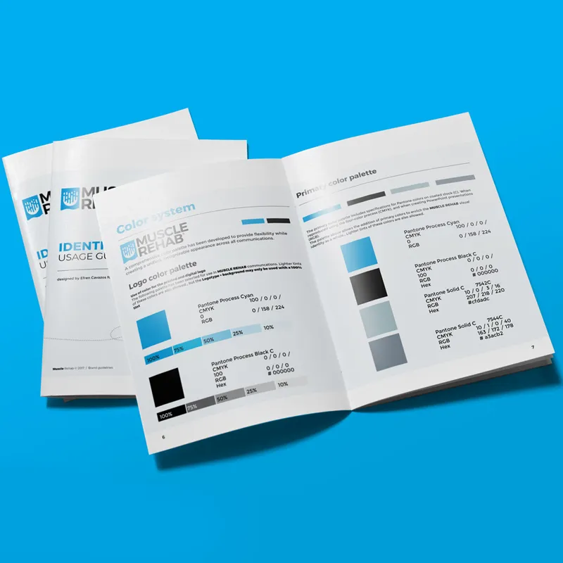 Muscle Rehab brand guidelines and identity system