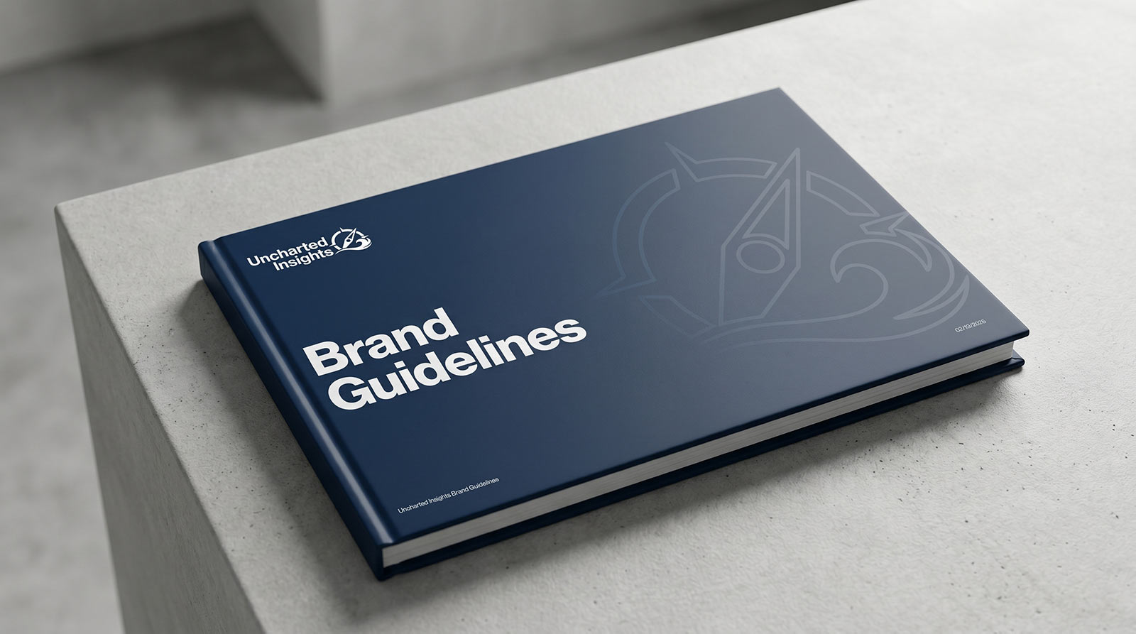Uncharted Insights brand guidelines — closed cover