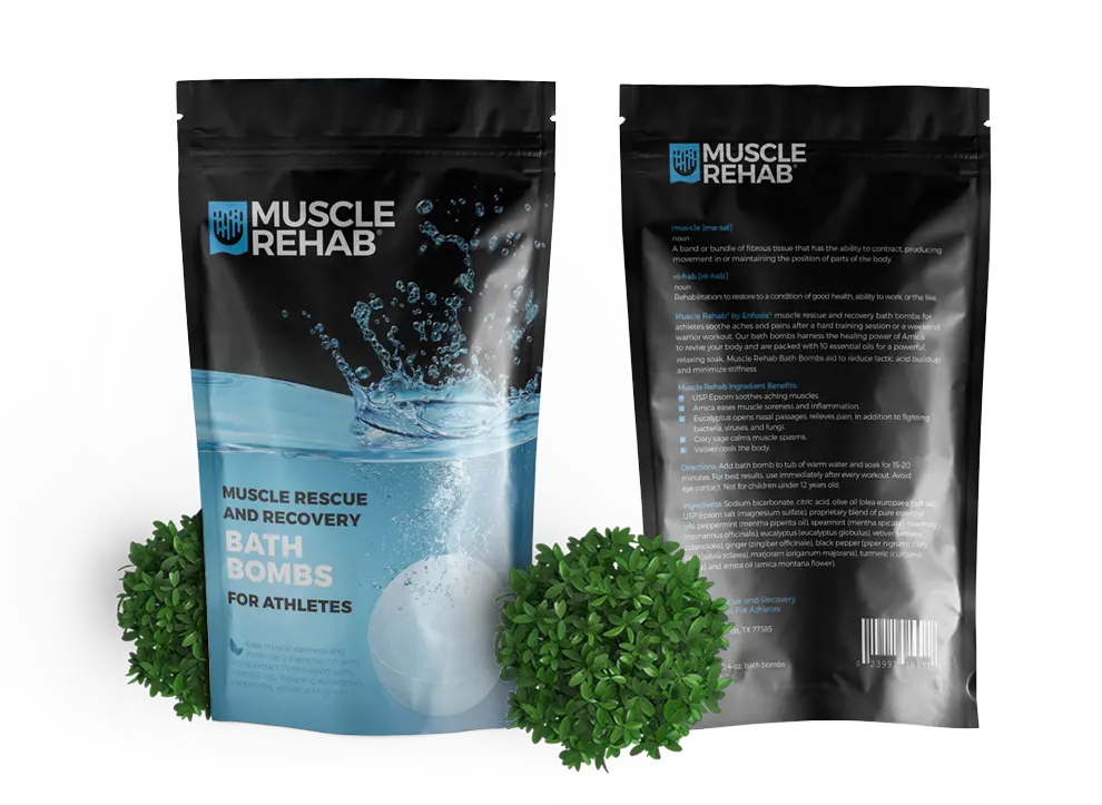 Muscle Rehab packaging before and after rebrand