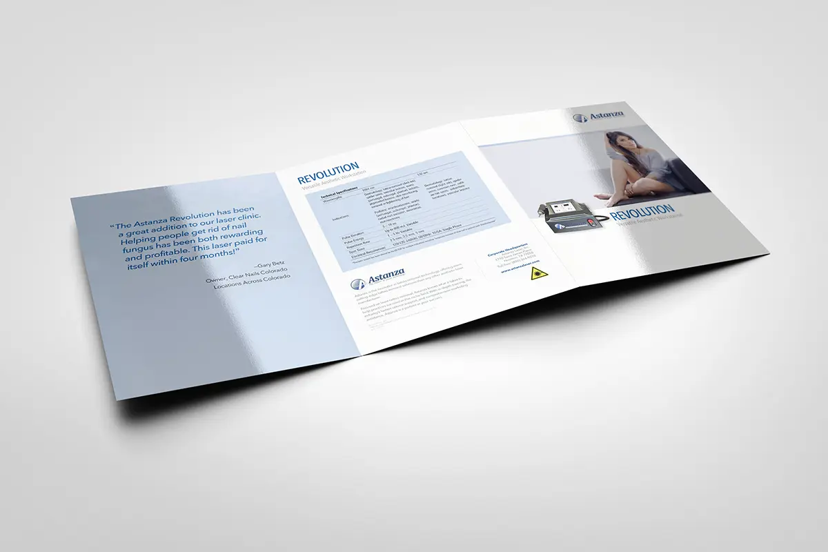 Astanza Revolution workstation brochure interior