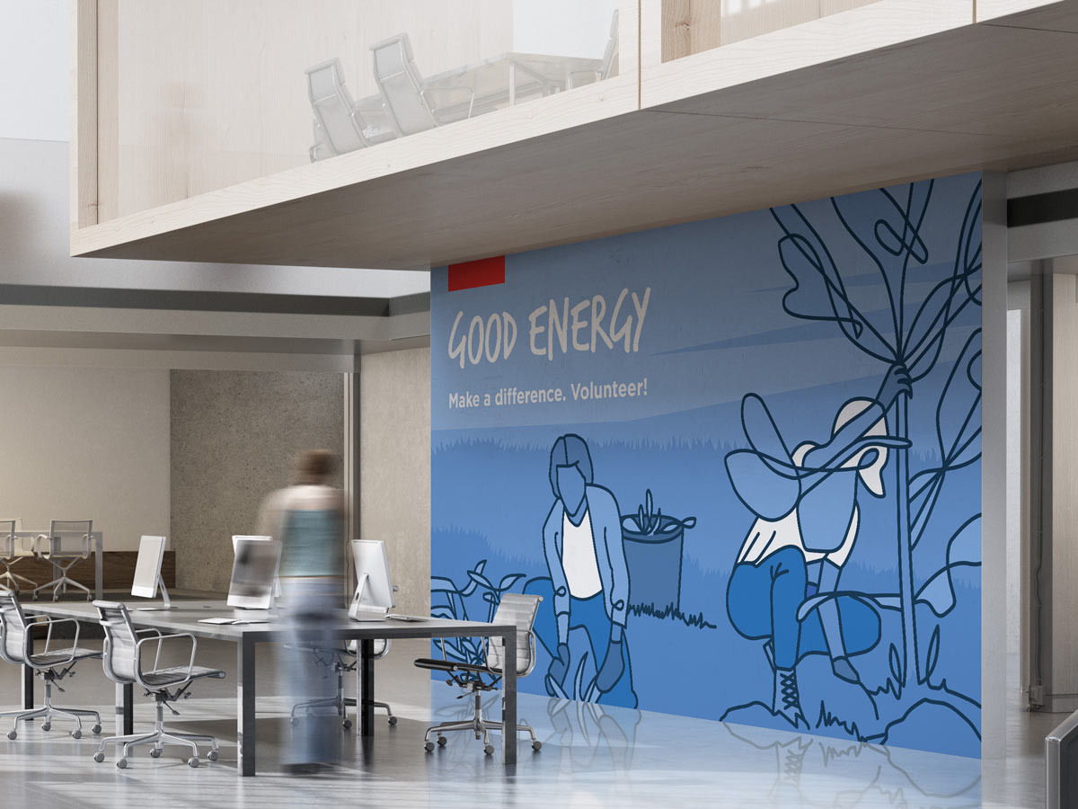 Phillips 66 Good Energy mural in conference space